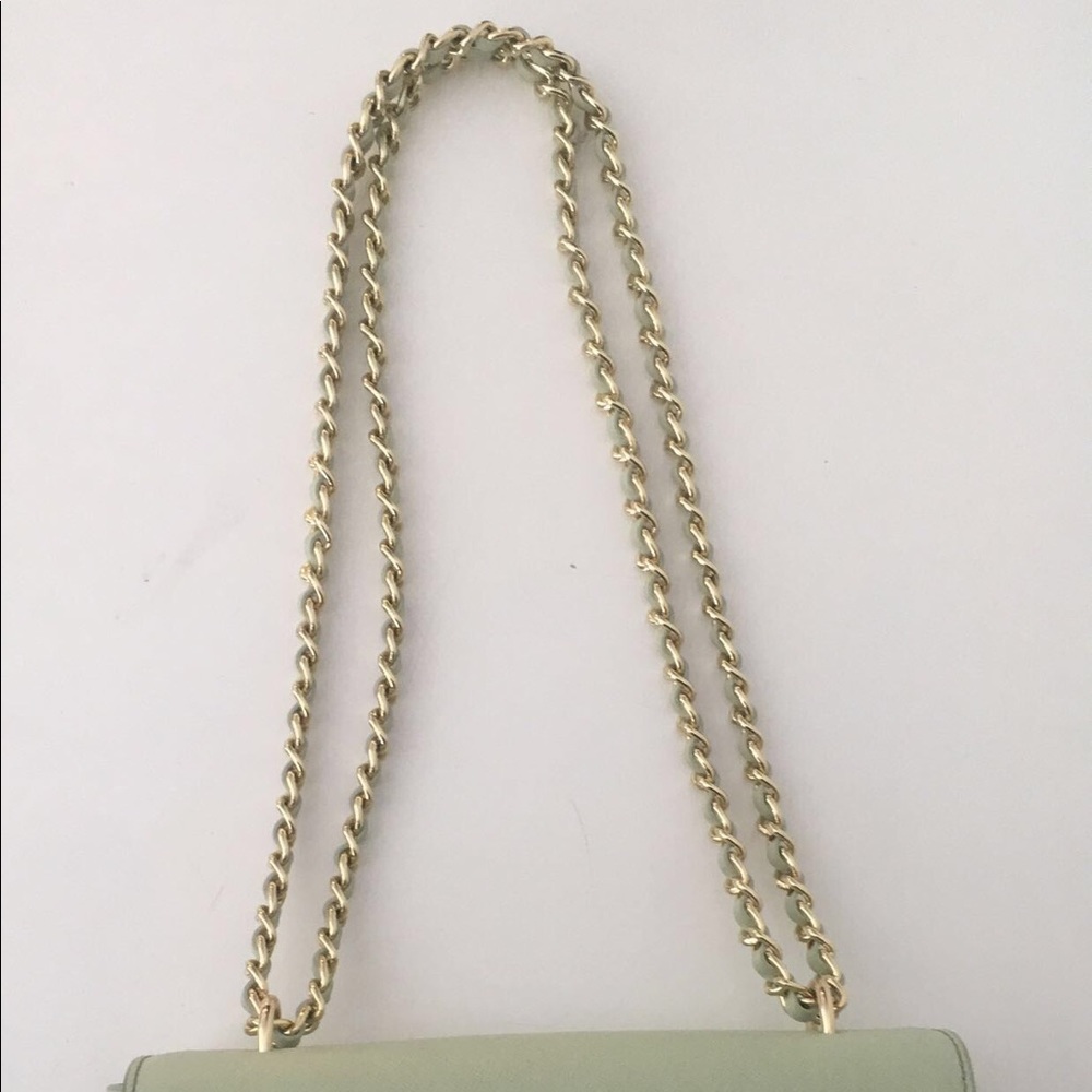 Tory Burch Robinson Mint Julep Cut Floral Bag - Picture 4 of 4